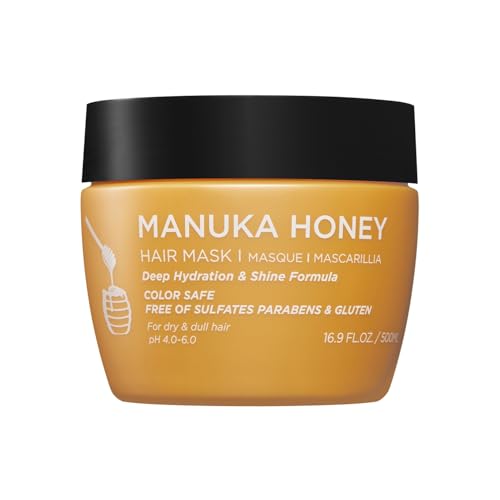 Luseta Manuka Honey Hair Mask Hydrates and Moisturizes Damaged Hair, Restores Shine to Dry, Dull Hair, Frizz Control and Sulfate Free 16.9oz