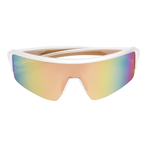 Easton Women's Semi-Rimless Shield Sunglasses, White, 135 mm