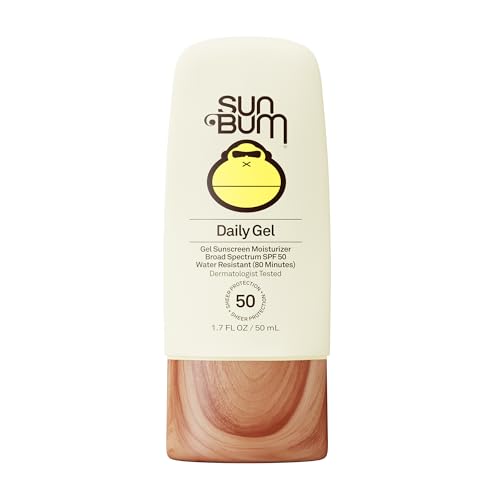 Sun Bum Daily SPF 50 Clear Gel Face Sunscreen - Broad Spectrum Moisturizing Facial Sunscreen with Vitamin E - Vegan and Hawaii 104 Act Compliant