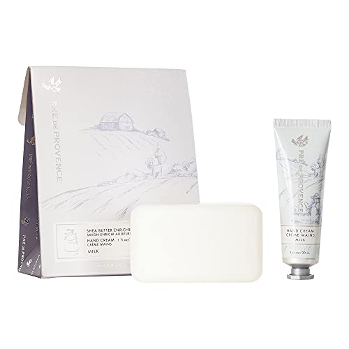 Pre de Provence Gift Set Collection 150 Gram Soap Bar & 1 fl oz Hand Cream, Milk