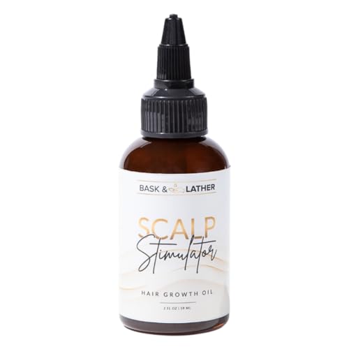 Bask & Lather Scalp Stimulator Hair Growth Oil, Cold Pressed Mint and Rosemary Blend with Grapeseed for Hair Growth, Organic Natural Leave in, All Beauty and Personal Care BASK & LATHER Default Title