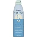 Coppertone Pure and Simple Zinc Oxide Mineral Sunscreen Spray SPF 50, Water Resistant, Broad Spectrum SPF 50 Sunscreen for Sensitive Skin, 5 Oz Spray