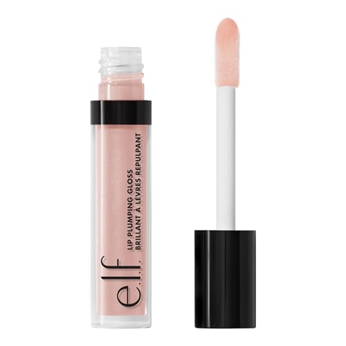 e.l.f. Lip Plumping Gloss, High-Shine Sheer Color, Hydrates & Creates Fuller Lips With Vitamin E, Vegan & Cruelty-Free, Pink Cosmo Beauty & Personal Care e.l.f.