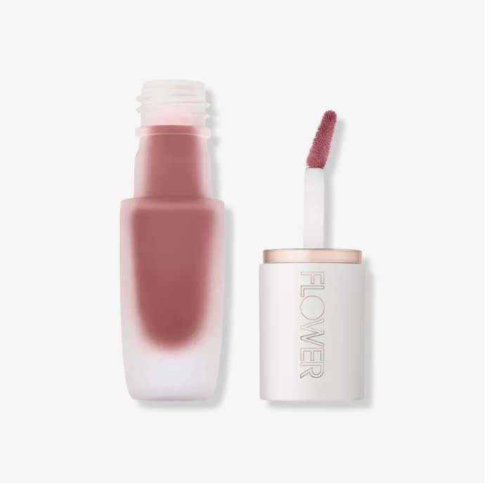 FLOWER BEAUTY By Drew Barrymore Perfect Pout Lip Color - Soft Matte Finish - Liquid Lipstick - Comfortable + Lightweight Feel (Blush)