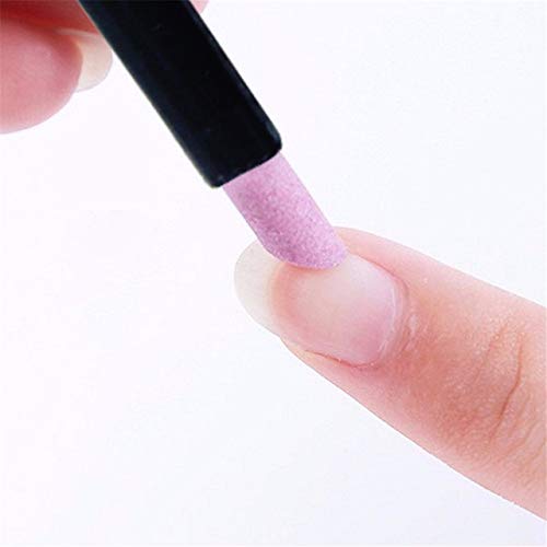 Yimart 5PCS Stone Sanding Nail File Tools Nail File Cuticle Remover Trimmer Buffer Pedicure Pen Washable Manicure Tool Nail Salon Makeup Cosmetic Tool