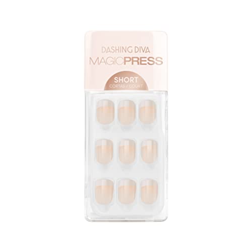 Dashing Diva Magic Press Nails - Day to Night | Short, Square Shaped Press On Nails | Long Lasting Stick On Gel Nails | Lasts Up to 7 Days | Contains