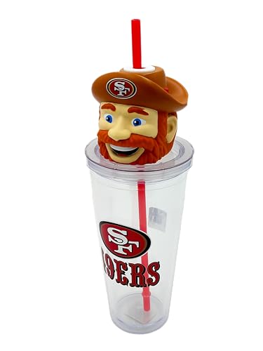 Pegasus Sports NFL San Francisco 49ers Mascot Lid 24oz Sipper