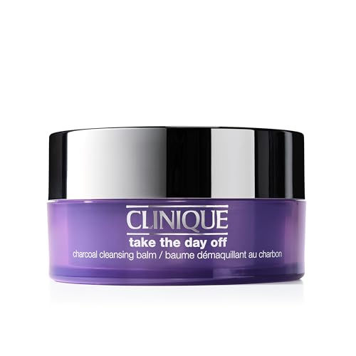 Clinique Take The Day Off Charcoal Cleansing Balm Makeup Remover | Dissolves Makeup and Sunscreen | For Dry Combination to Oily Skin Types, 4.2 Ounce