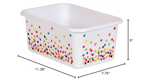 Teacher Created Resources® Confetti Small Plastic Storage Bin, Pack of 3