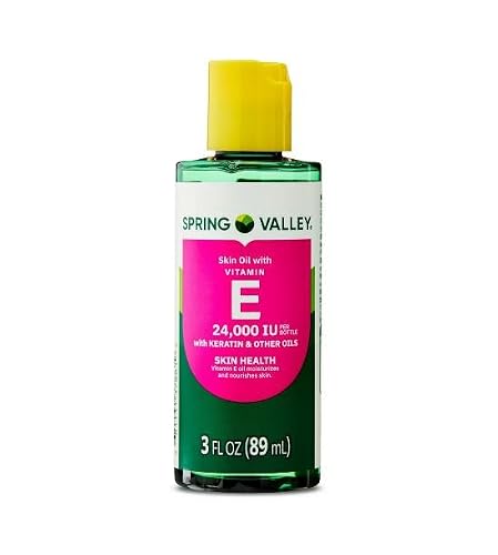 Spring Valley Vitamin E Skin Oil, 24,000 IU, 3 fl oz | Moisturizing Oil for Healthy, Smooth & Hydrated Skin | Nourishing Vitamin E for Face, Body