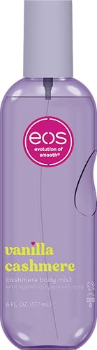 eos Cashmere Body Mist, Vanilla Cashmere, Soft Musk, Cozy Caramel, Hair Mist, Body Spray for Women Moisturizing, Hyaluronic Acid, Vanilla Body Spray