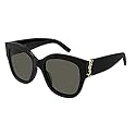 Saint Laurent Women's Oversized Cat Eye Sunglasses, Shiny Black, One Size