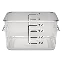 Rubbermaid Commercial Products, Space Saving Square Food Storage Container, 4 Quart, Clear, for Kitchen/Sous Vide/Meal Prep