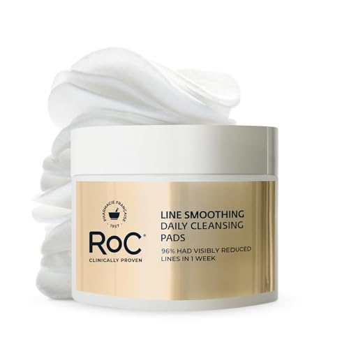 RoC Resurfacing Disks, Hypoallergenic Exfoliating Makeup Remover Pads for Wrinkles and Skin Tone, Hypo-Allergenic Skin Care, Oil-Free Daily Cleanser Beauty and Personal Care RoC Default Title