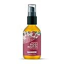 Badger Rose Face Oil, 100% Organic Face Moisturizer, Nourishing & Soothing Organic Jojoba Oil & Rose Oil, Vegan Antioxidant Rich Moisturizing Facial