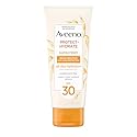 Aveeno Protect + Hydrate Moisturizing Sunscreen Lotion with Broad Spectrum SPF 30 & Prebiotic Oat, Weightless Sweat & Water-Resistant Full Body