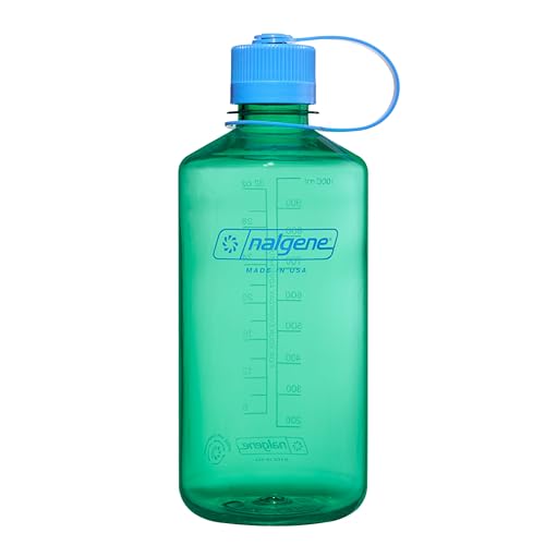 Nalgene Water Bottle - Lightweight Sustain Tritan BPA-Free Shatterproof Bottle for Backpacking, Hiking, Gym, 32 OZ, Narrow Mouth, Pastel Green