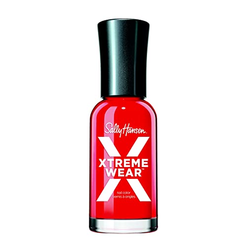 Sally Hansen Xtreme Wear Nail Polish, Streak-Free, Shiny Finish, Long-Lasting Nail Color, Red-ical Rockstar, 0.12 fl oz Beauty & Personal Care Sally Hansen