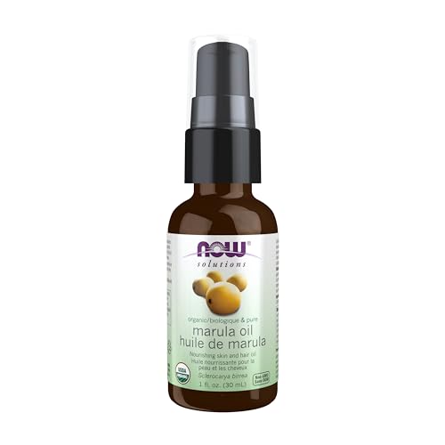 NOW Foods Solutions, Organic Marula Oil, Skin Hydrating and Nourishing, 100% Pure, 1-Ounce