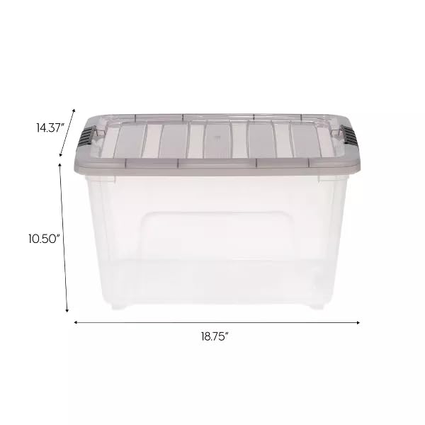 TENAS 32 Qt. Stack and Pull Plastic Storage Bin, Gasket Box, Stackable Storage Bin with Latching Lid and Tight Seal, Great for Storage…