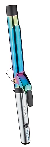 BaBylissPRO Nano Titanium 1 1/4 inch Curling Iron with Extended Barrel, Professional Spring Hair Curler for Medium to Longer Hair Types, Iridescent