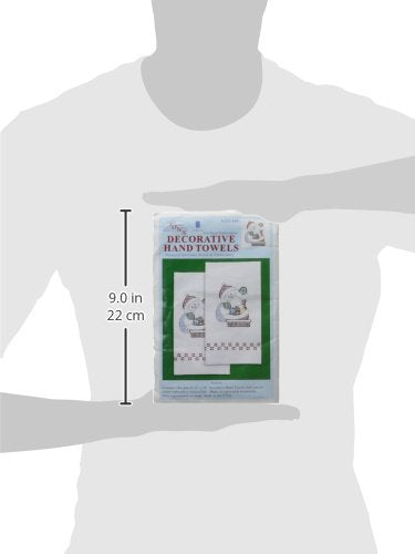 Jack Dempsey Needle Art Jack Dempsey Stamped Decorative Hand Towel Pair 17"X28", Santa