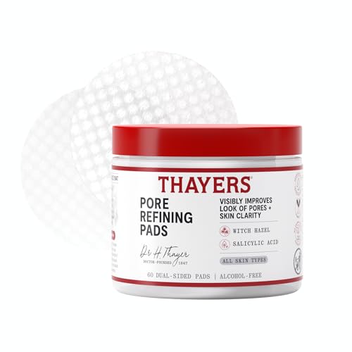 Thayers Pore Refining Toner Pads, Dual-Sided Exfoliating Pads with Witch Hazel, Salicylic Acid & Hyaluronic Acid to Improve Look of Pores and Skin Beauty and Personal Care THAYERS Default Title