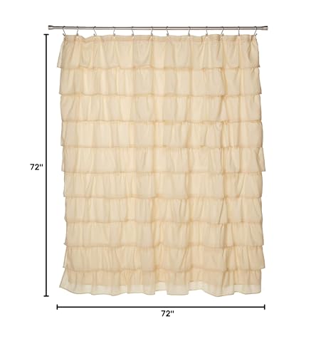 Spring Design Flamenco Ruffle Shower Curtain (Ivory)