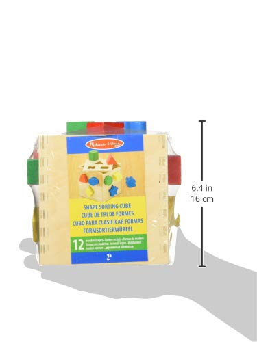 Melissa & Doug Shape Sorting Cube - Classic Wooden Toy With 12 Shapes