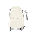 Smeg 50's Retro 7 Cup Stainless Steel Variable Temperature Electric Kettle with 7 Temperature Settings, Led Display, Swivel Base and Keep Warm…