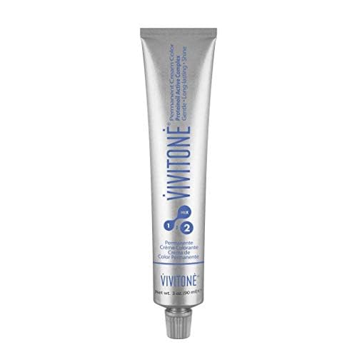 Vivitone Permanent Cream Color (1N Black) 3oz. - 100% Grey Coverage, Long Lasting Shine, Made in Italy.