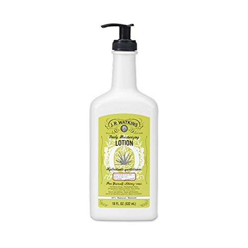 J.R. Watkins Daily Moisturizing Lotion - Body Cream in Pump Dispenser - Hydrating Skin Cream Made with Shea Butter, Cocoa Butter, Coconut Oil