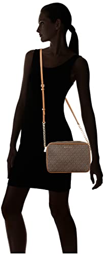 Michael Kors Jet Set Large Crossbody, Gold-Tone Hardware/Brown, One Size