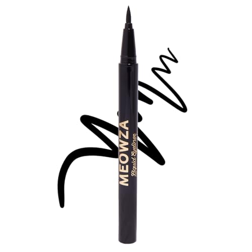 Winky Lux Meowza Liquid Eyeliner - Long Lasting Smudge Resistant Formula, Felt Tip Precision Applicator, True Black Eyeliner