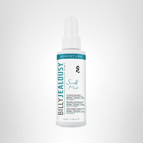 Billy Jealousy Signature Scruff Mist 3-in-1 Hydrating Beard, Shave & Face Spray for Men with Vitamin E | Soften Stubble, Refresh, Tone & Moisturize