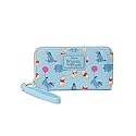 Disney Wallet Wristlet Zip Clutch Faux Leather (Eeyore Pooh Light Blue)