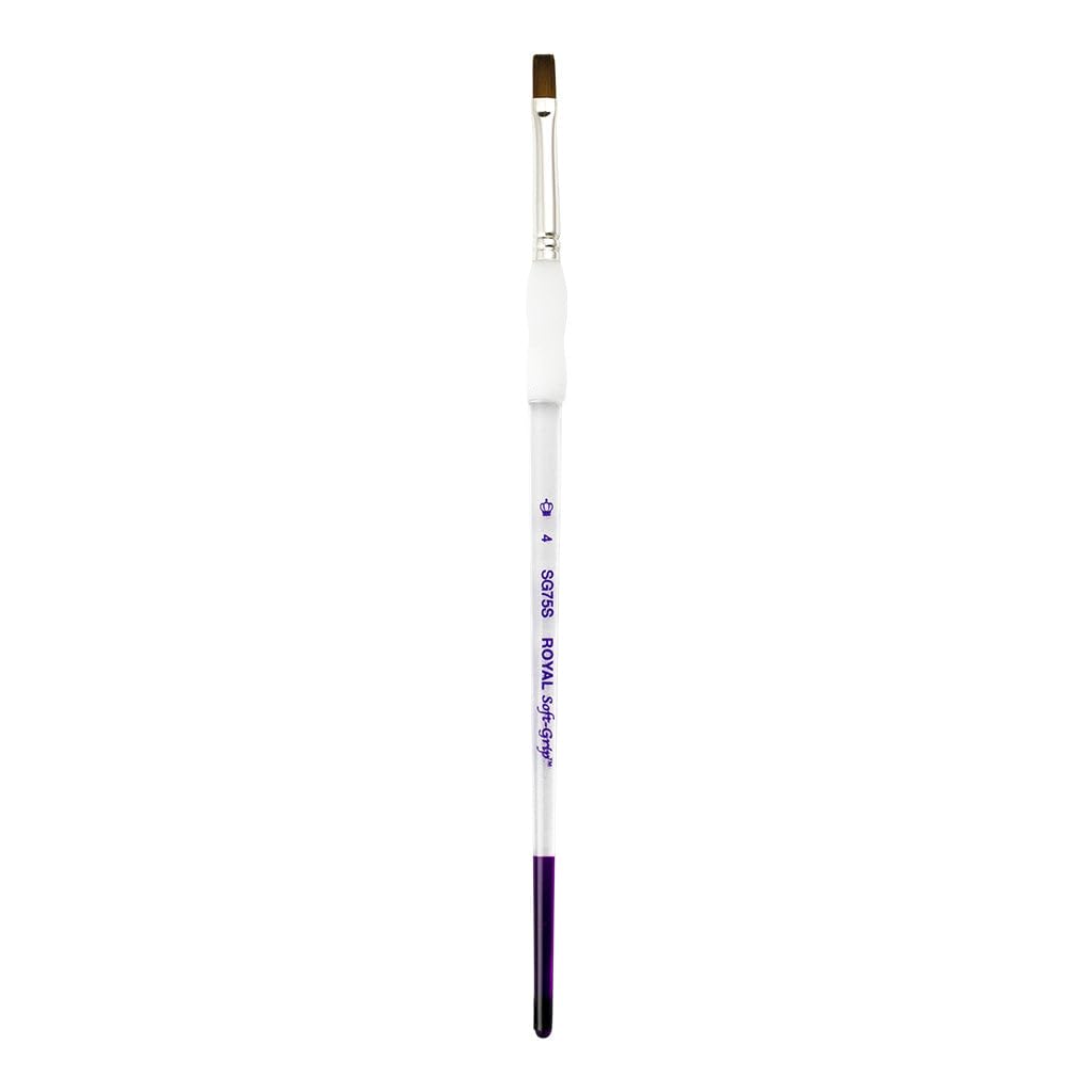 ROYAL BRUSH SG75S4 SOFT GRIP SYNTHETIC SABLE SHORT HANDLE SHADER 4