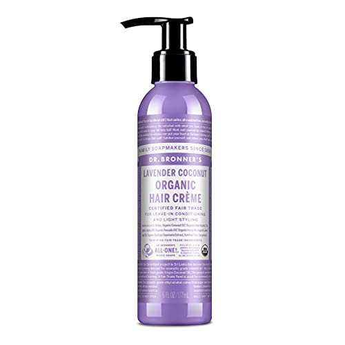 Dr. Bronner's Organic Hair Crème Leave-In Conditioner Styling Cream Anti Frizz Hair Product for Women & Men Hair Cream USDA Organic, Cruelty Free