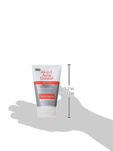Neutrogena All-In-1 Acne Control Daily Face Scrub to Exfoliate and Treat Acne, Salicylic Acid Acne Treatment, 4.2 fl. oz