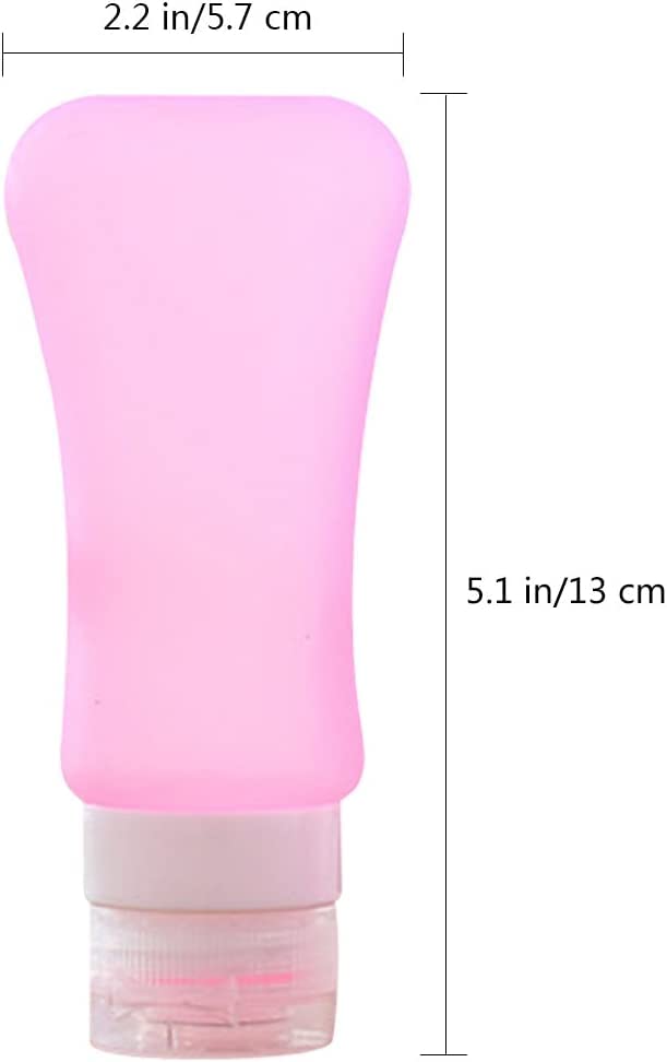 AOUTACC 5 Pack TSA Approved Travel Bottles Sets, 3 Ounce Leakproof Silicone Travel Containers Liquid Portable Leakproof Travel Size Bottles