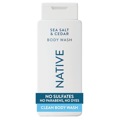 Native Sea Salt & Cedar Scent 24-Hr Refreshing Clean Body Wash for Men & Women, for All Skin Types Incl. Sensitive, Leaves Skin Feeling Clean & Soft
