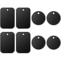 DSTELIN Universal Metal Plate 8 Pack for Magnetic Phone Car Mount Holder Cradle with Adhesive (Compatible with Magnetic Mounts) - 4 Rectangle and 4…