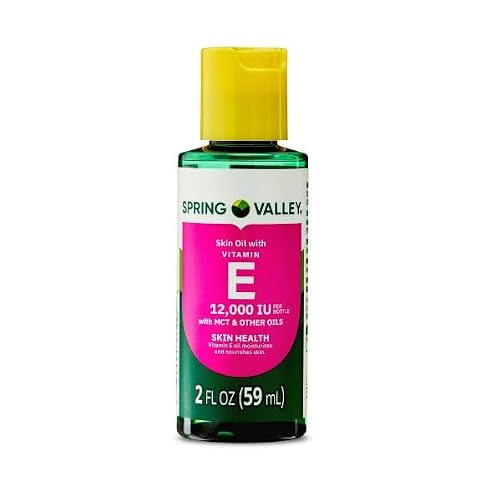 Spring Valley Vitamin E Oil with Keratin, 12,000 IU, Skin Care Moisturizer, 2 fl oz | Moisturizing Oil for Healthy, Smooth & Hydrated Skin |