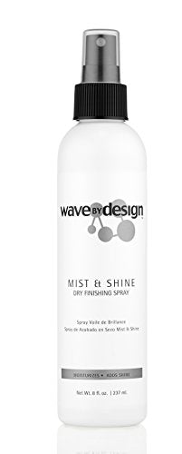 Design Essentials Wave By Design Mist & Shine Dry Finishing Spray, Moisturizes and Adds Shine, Lightweight Daily Use for Curls and Waves, 8 oz