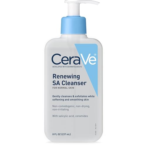 CeraVe Renewing Salicylic Acid Cleanser, Formulated With Hyaluronic Acid, Niacinamide, & Ceramides, Gentle BHA Exfoliating Face Wash Smooths & Softens