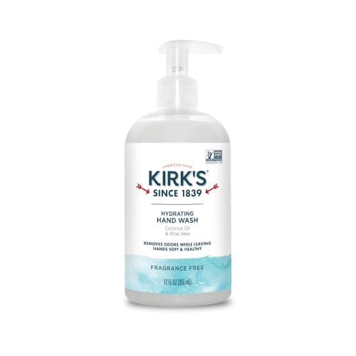 Kirk's Hydrating Hand Wash - Made with Coconut Oil and Aloe Vera, With Odor Neutralizing Technology To Help Eliminate Odors, Non-GMO, Vegan, Fragrance