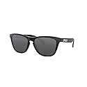 Oakley Unisex OO9013 Frogskins Square Sunglasses, Polished Black/Prizm Black, 55 mm