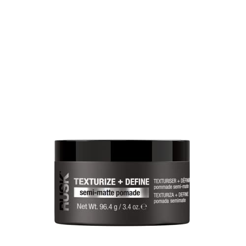 RUSK Semi-Matte Pomade, Texturize + Define, Creates Definition and Texture, Lightweight, Fights Humidity, 3.4 oz