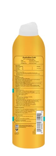 Australian Gold Continuous Spray Sunscreen SPF 15, 6 Ounce, Dries Fast, Broad Spectrum, Water Resistant, Non-Greasy, Oxybenzone Free