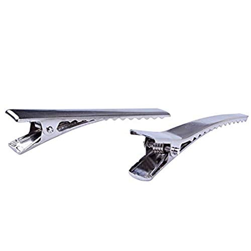 BronaGrand 60pcs Silver Large Long Alligator Hair Clip with Teeth for Arts & Crafts Projects, Dry Hanging Clothing, Office Paper Document